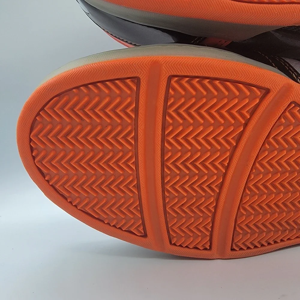 RARE Vintage Osiris NYC 83 Low Shoes Men's 12 Black Orange Patent Y2K Chunky NEW